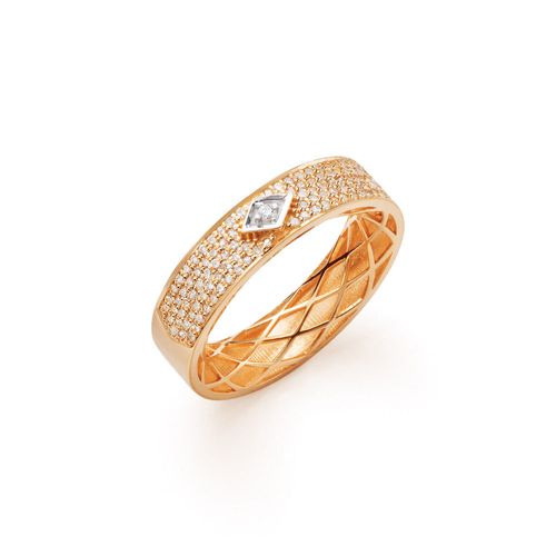 Anel Pavê Inove em Ouro Rosê 18k com Diamantes