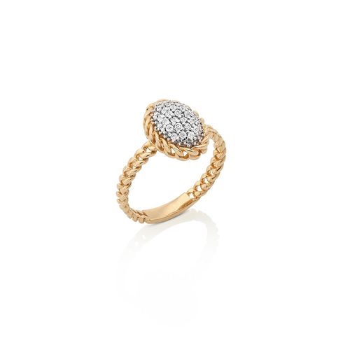 Anel Areia de ouro 18k com diamantes