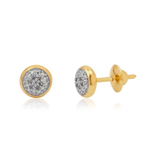 Brincos Pavê Redondo de Ouro 18k com Diamantes