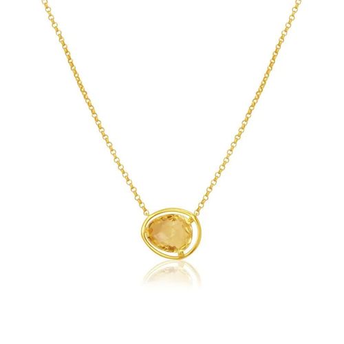 Colar Sunset Gota M em Ouro 18k com Citrino