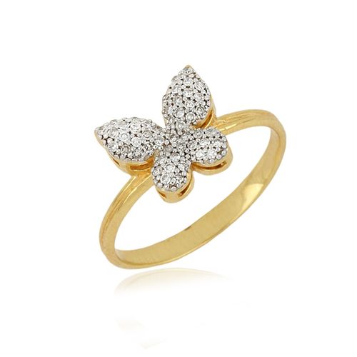 Anel Borboleta de Ouro 18k com Diamantes