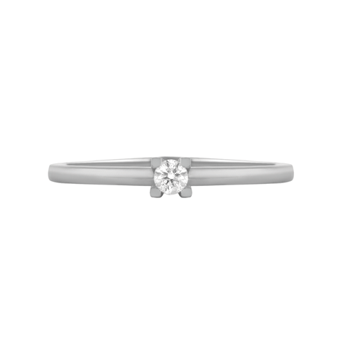 Anel Solitário de Ouro Branco 18k com diamante de 20 Pontos