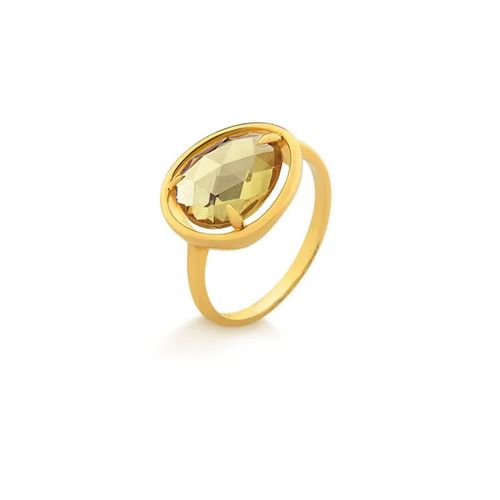 Anel Sunset Gota M em Ouro 18k com Citrino