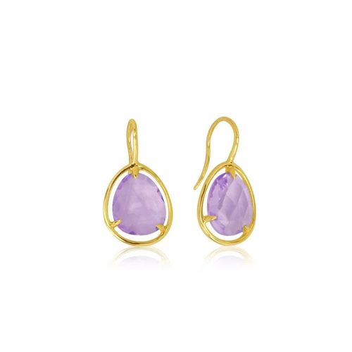 Brincos Sunset Gota M em Ouro 18k com Ametista