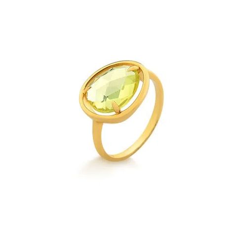 Anel Sunset Gota M em Ouro 18k com Green Gold