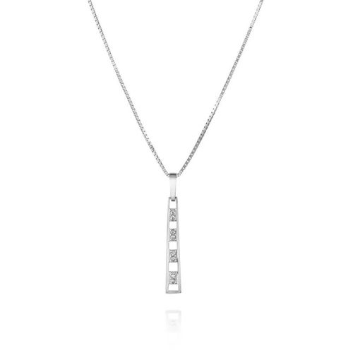 Colar Moments de Ouro Branco 18k com Diamantes