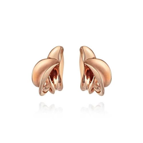 Brincos True Love Meia Argola de Ouro Rosé 18k