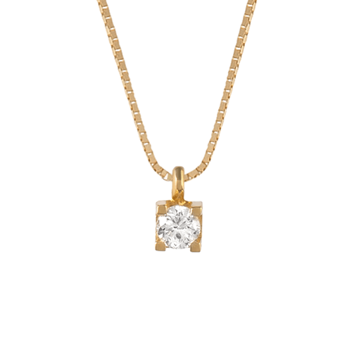 Colar Ponto de Luz de Ouro 18k com Diamante de 5 Pontos