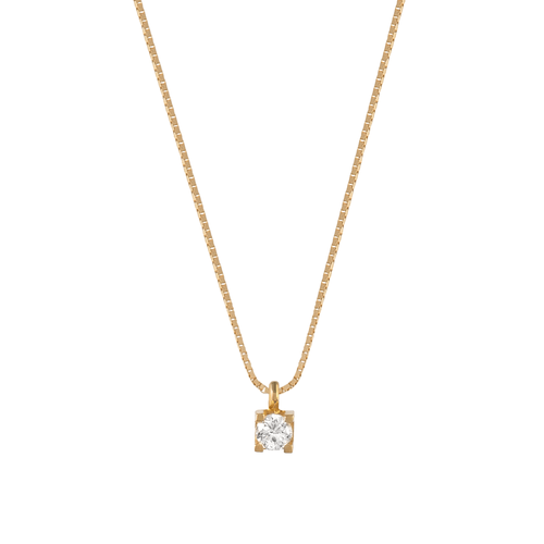 Colar Ponto de Luz de Ouro 18k com Diamante de 5 Pontos