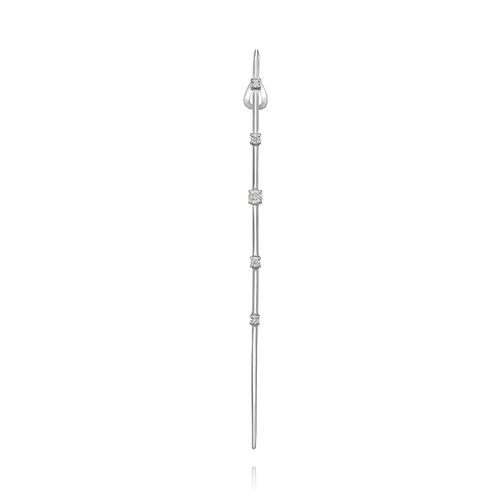 Brinco Bright Transversal de Ouro branco 18k com Diamantes
