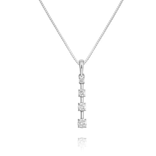 Pingente Bright de Ouro branco 18k com diamantes
