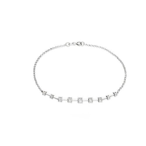 Pulseira Bright de Ouro branco 18k com diamantes