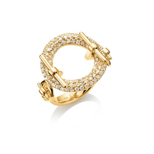 Anel Stand By Me de Ouro Amarelo 18k com Diamantes