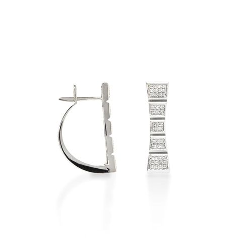 Brincos Annunciata Luce Argola Reta de Ouro Amarelo 18k com Diamantes