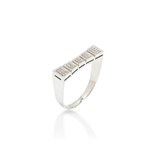 Anel Annunciata Luce Reto em Ouro Amarelo 18k com Diamantes