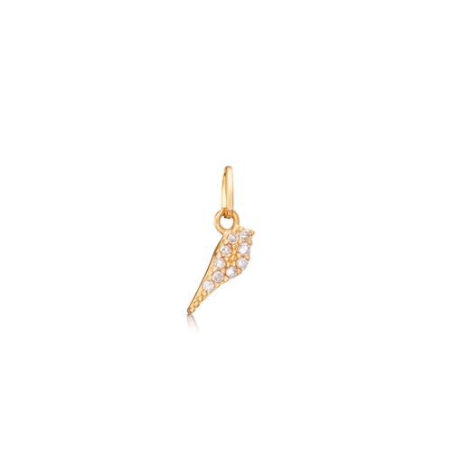 Pingente Filhotes Pássaro mini em Ouro Amarelo 18k com diamantes