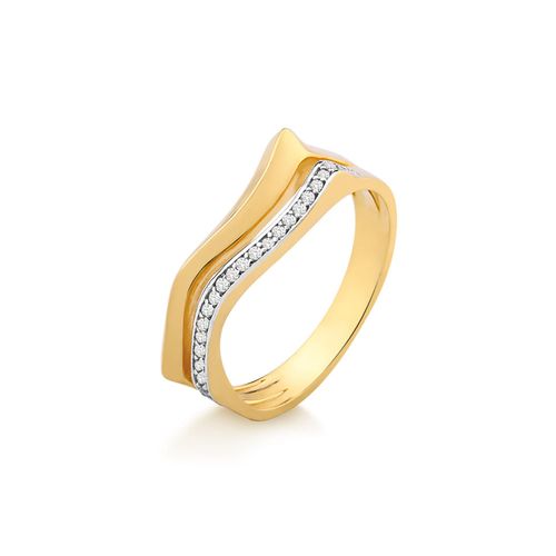 Anel Equilíbrio P em Ouro Amarelo 18k e Diamantes