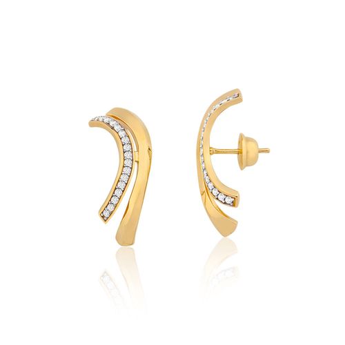 Brincos Equilíbrio P em Ouro Amarelo 18k e Diamantes