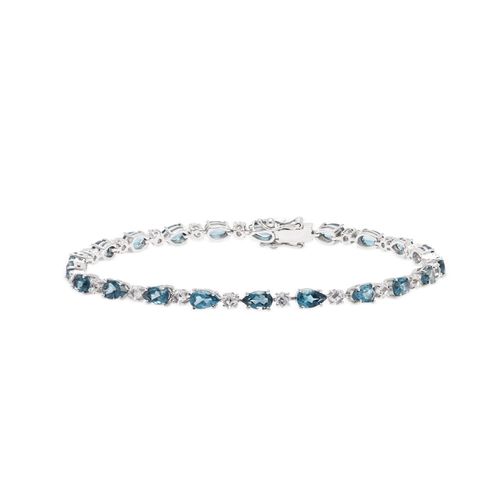 Pulseira Cuore Della Luce de Ouro negro 18k com Topázios London e Topázios Brancos