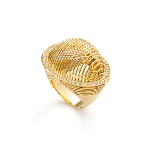 Anel Bonbori G em Ouro Amarelo 18k com Diamantes