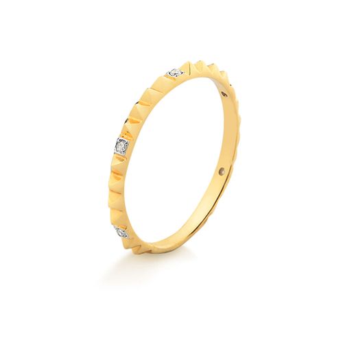Anel CharmeSpikes de Ouro Amarelo 18k com Diamantes