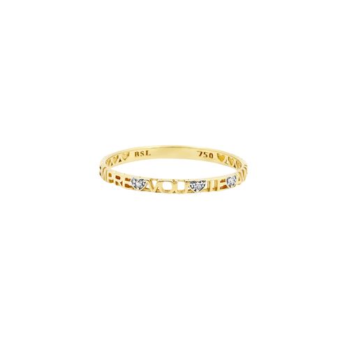 Anel Charme SEMPRE VOU TE AMAR de Ouro Amarelo 18k com Diamantes