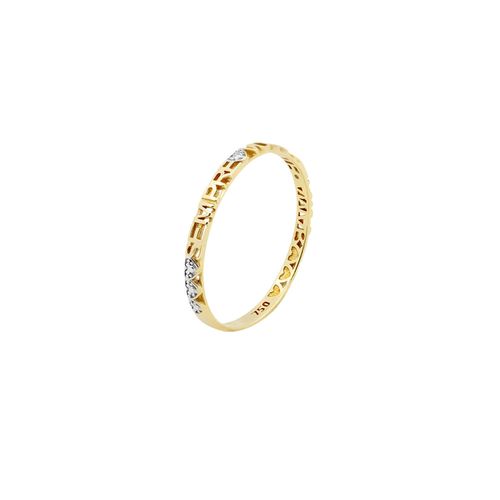 Anel Charme SEMPRE VOU TE AMAR de Ouro Amarelo 18k com Diamantes