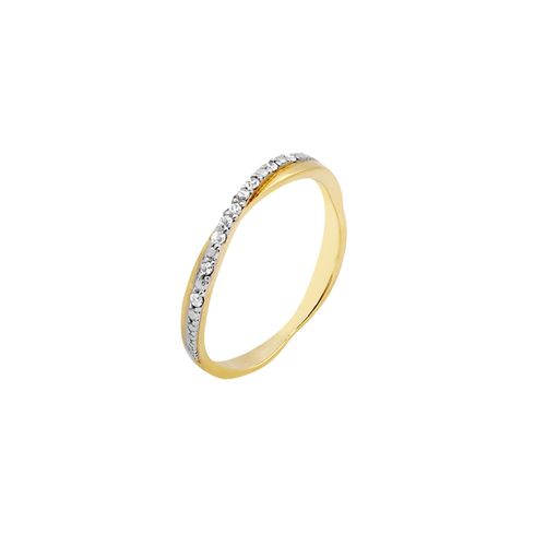 Anel Charme Entrelaçado de Ouro Amarelo 18k com Diamantes