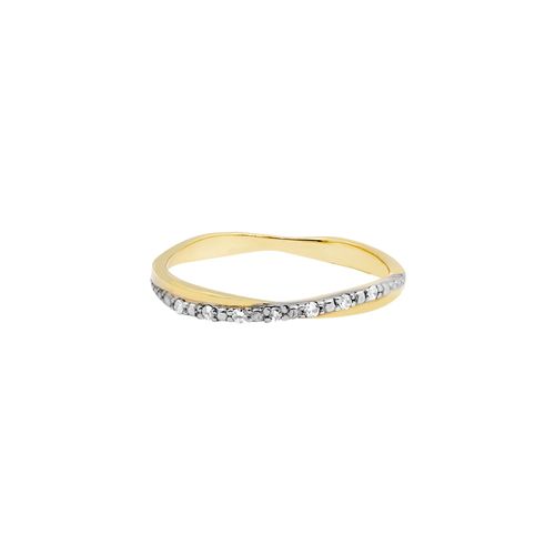 Anel Charme Entrelaçado de Ouro Amarelo 18k com Diamantes