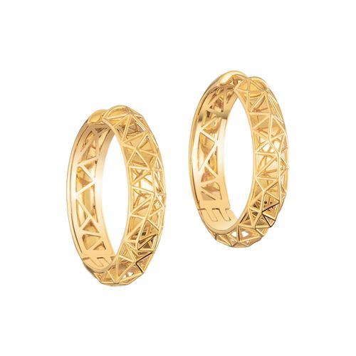 Brincos de Argola Origami G em Ouro Amarelo 18k