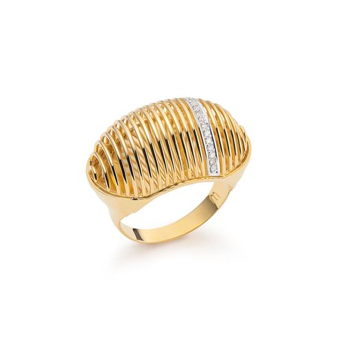 Anel Bonbori em Ouro Amarelo 18k com Diamantes