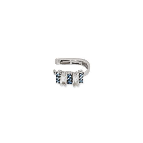 Piercing Tie Dye em Ouro Branco 18k com Topázios Azuis e Brancos