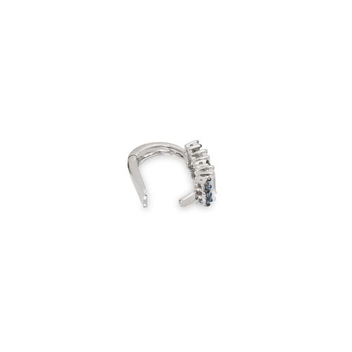 Piercing Tie Dye em Ouro Branco 18k com Topázios Azuis e Brancos