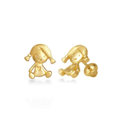 Brincos Infanfil Menina em Ouro Amarelo 18k