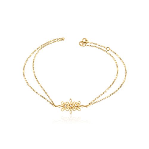 Pulseira Dupla Realeza de Ouro Amarelo 18k com Diamantes