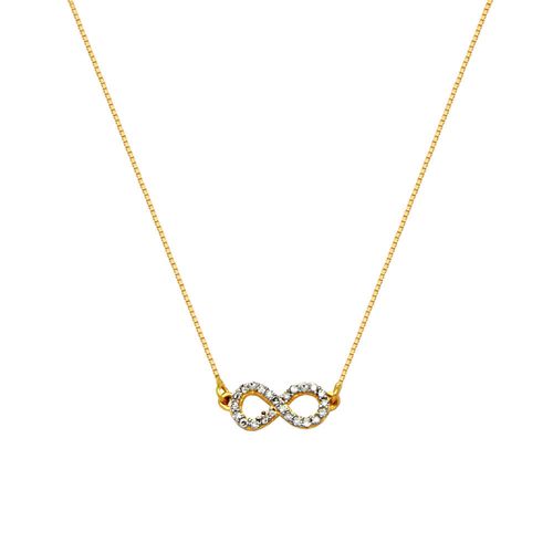 Colar Infinito em Ouro Amarelo 18k com Diamantes
