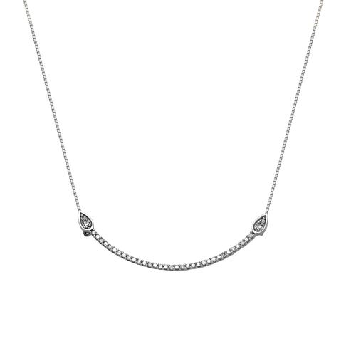 Colar Clássicos Curva em Ouro Branco 18k com Diamantes
