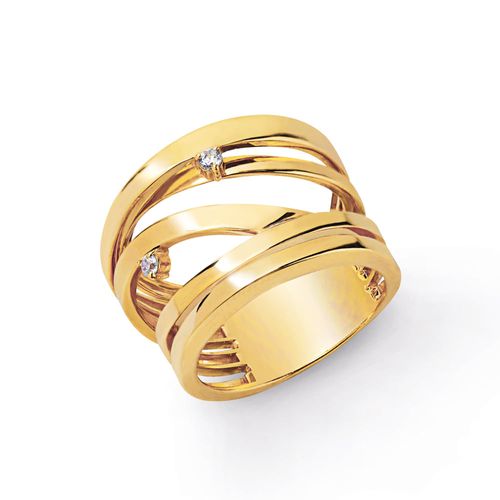 Anel Trama em Ouro Amarelo 18k