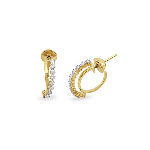 Brincos Argola Fitas em Ouro Amarelo 18k e Diamantes