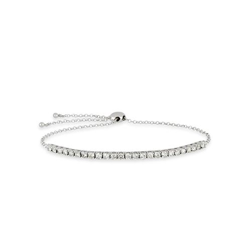 Pulseira Meia Riviera em Ouro Branco 18k com Diamantes de 5 Pontos