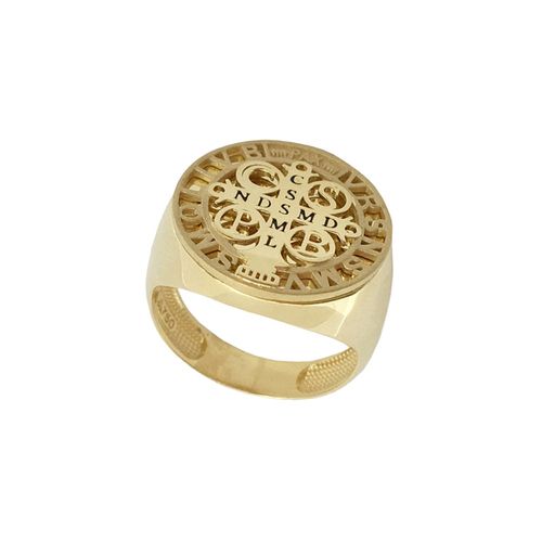 Anel de São Bento de Ouro Amarelo 18k