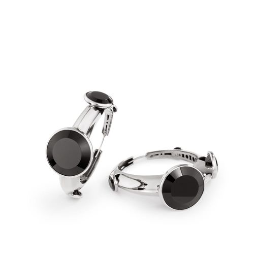 Brincos Zen em Prata de Lei 925 com Quartzos Negros