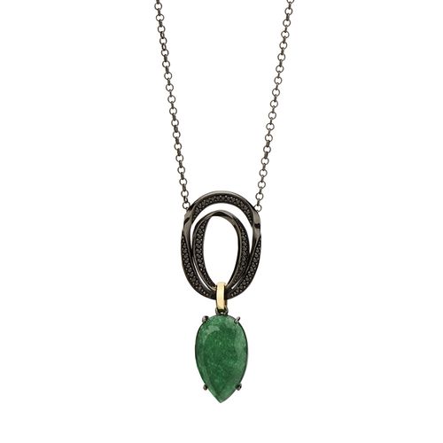 Colar Jazz com Espinélio e Quartzito Verde em Prata de Lei 925