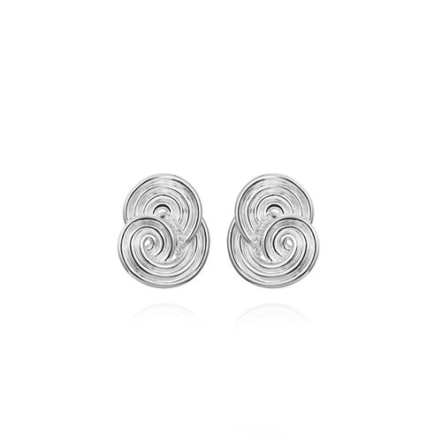 Brincos Equilibrium de Prata de Lei 925 com Safiras Brancas - You by Maxior