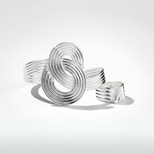 Bracelete Equilibrium de Prata de Lei 925 com Safiras Brancas - You by Maxior