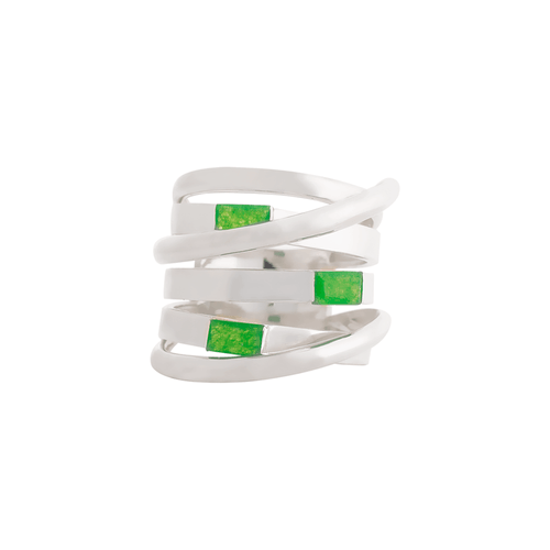Anel Hope G de Prata de Lei 925 com Quartzito Verde - You by Maxior