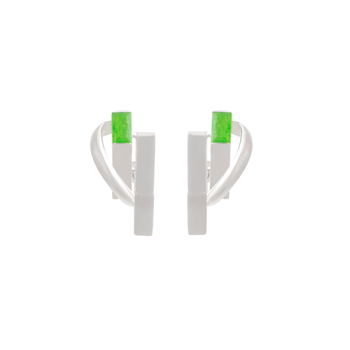 Brincos Hope de Prata de Lei 925 com Quartzitos Verdes - You by Maxior
