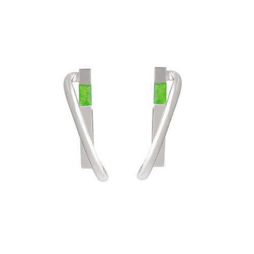 Brincos Hope G de Prata de Lei 925 com Quartzitos Verdes - You by Maxior
