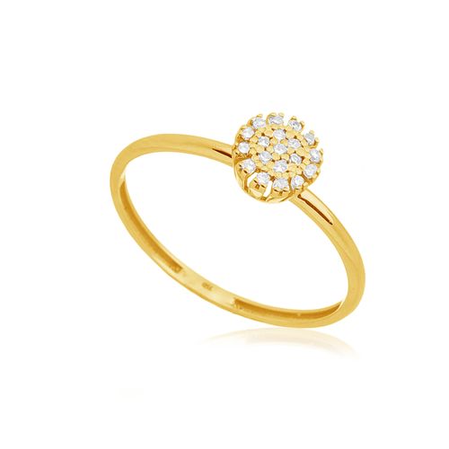Anel Starlight Redondo de Ouro Amarelo 18k com Diamantes