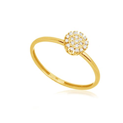 Anel Starlight Redondo de Ouro Amarelo 18k com Diamantes